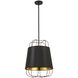 Eurofase Tura 3 Light 16 inch Black Pendant Ceiling Light 38143-021 - Open Box