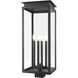 Z-Lite Nova 4 Light 26.75 inch Black Outdoor Post Mount Fixture in Clear Glass 5018PHBS-BK - Open Box
