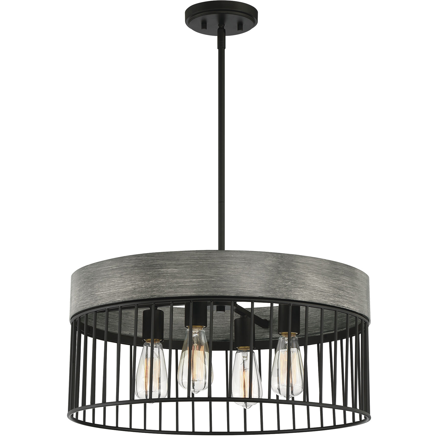 Aster 4 Light 24 inch Matte Black Pendant Ceiling Light