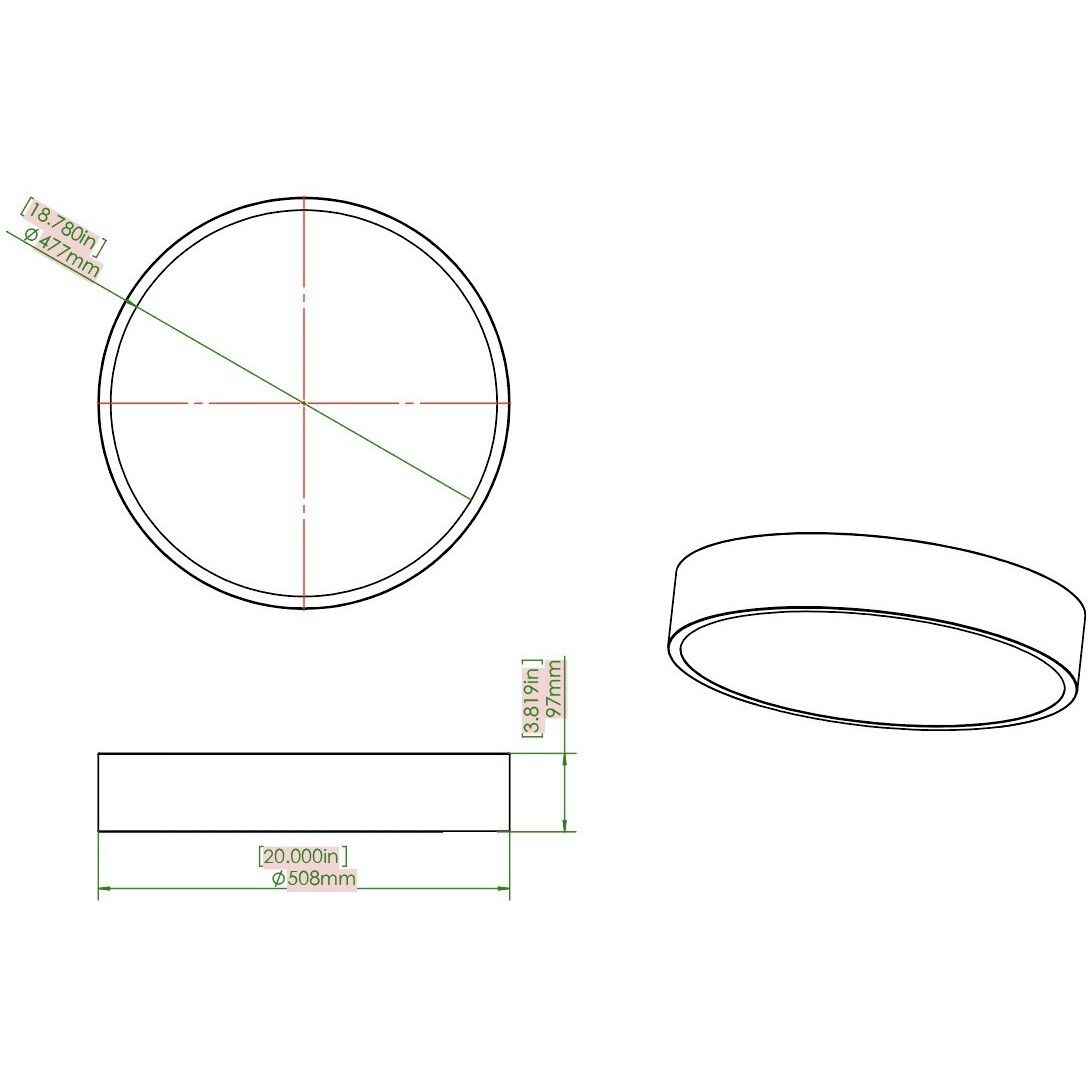 Coronado LED 20 inch Modern Gold Flush Mount Ceiling Light