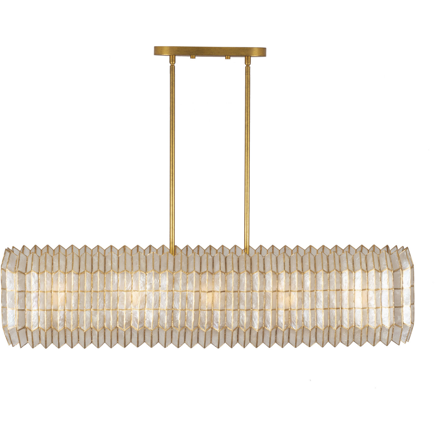 Fractal 10 Light 10.5 inch Oxidized Gold Leaf Linear Pendant Ceiling Light