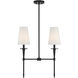 Trundle 2 Light 20 inch Matte Black Linear Chandelier Ceiling Light, Lighting One