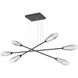 Aalto LED Matte Black Linear Multi-Pendant Ceiling Light in Clear, 2700K LED, Triple Moda