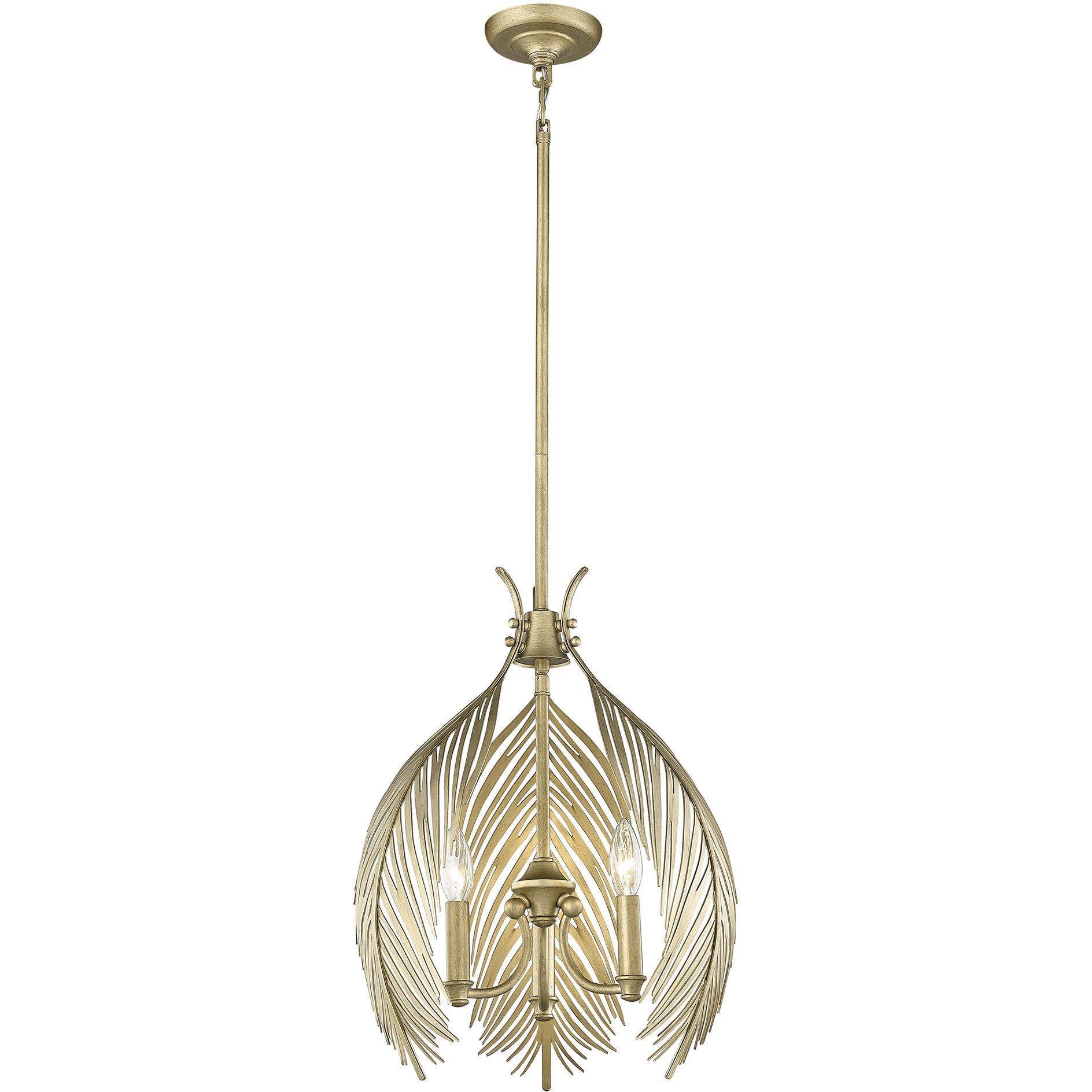 Cay 3 Light 14.38 inch Vintage Fired Gold Pendant Ceiling Light