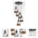 Beacon 5 Light 16 inch Black and Wood Pendant Ceiling Light