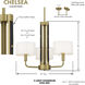 Chelsea 3 Light 22 inch Soft Brass Chandelier Ceiling Light