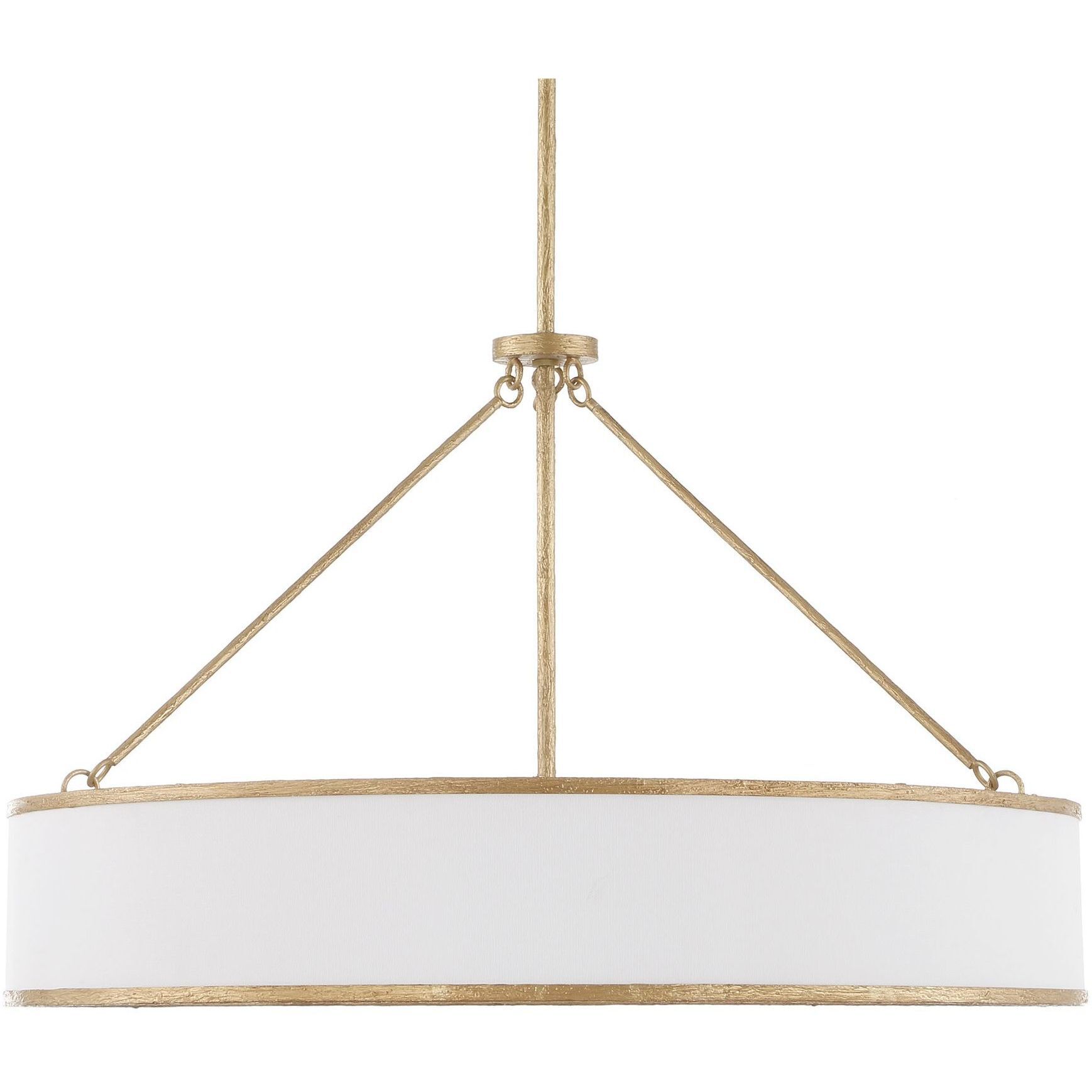 Algiers 8 Light 30 inch Textured Soft Gold Pendant Ceiling Light
