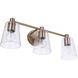 Emilio 3 Light 23 inch Satin Brass Vanity Light Wall Light