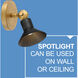 Dom 7 inch 9.00 watt Heritage Brass with Black Adjustable Sconce Wall Light, Small