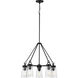 Stockbrace 5 Light 24 inch Matte Black Chandelier Ceiling Light