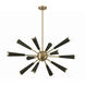 Zodiac 12 Light 34 inch Aged Brass Chandelier Ceiling Light