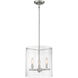 Bransel 3 Light 12 inch Brushed Nickel Pendant Ceiling Light