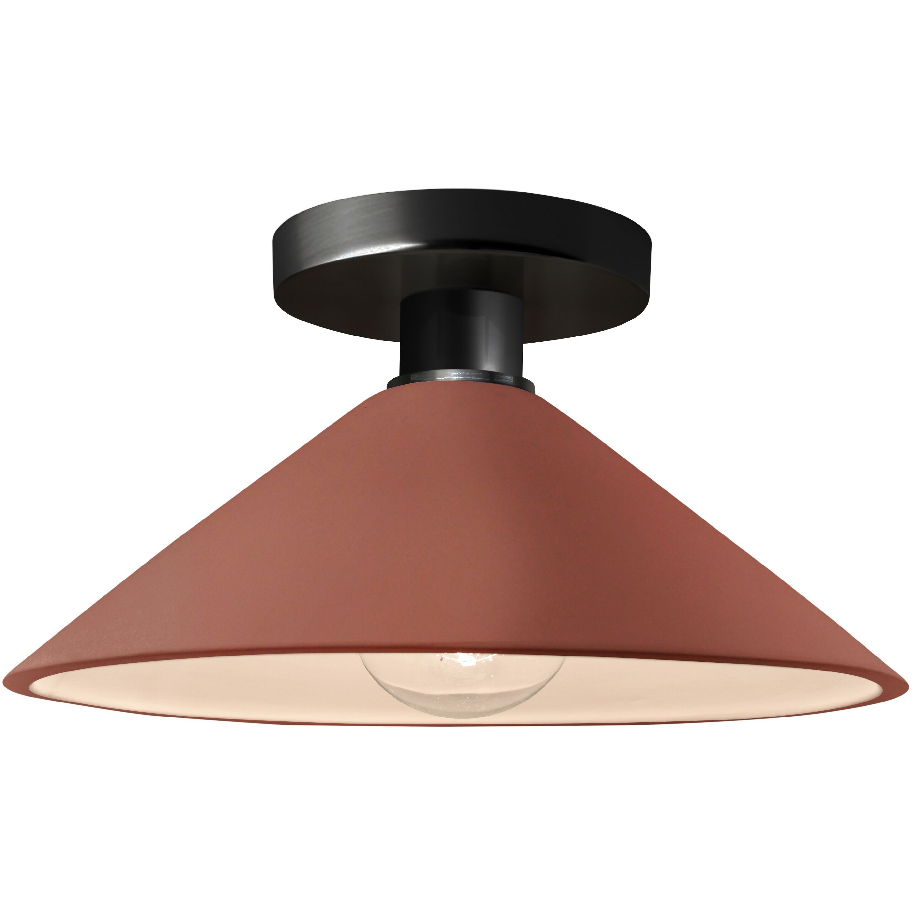 Radiance 1 Light 11.75 inch Canyon Clay and Matte Black Semi Flush Ceiling Light