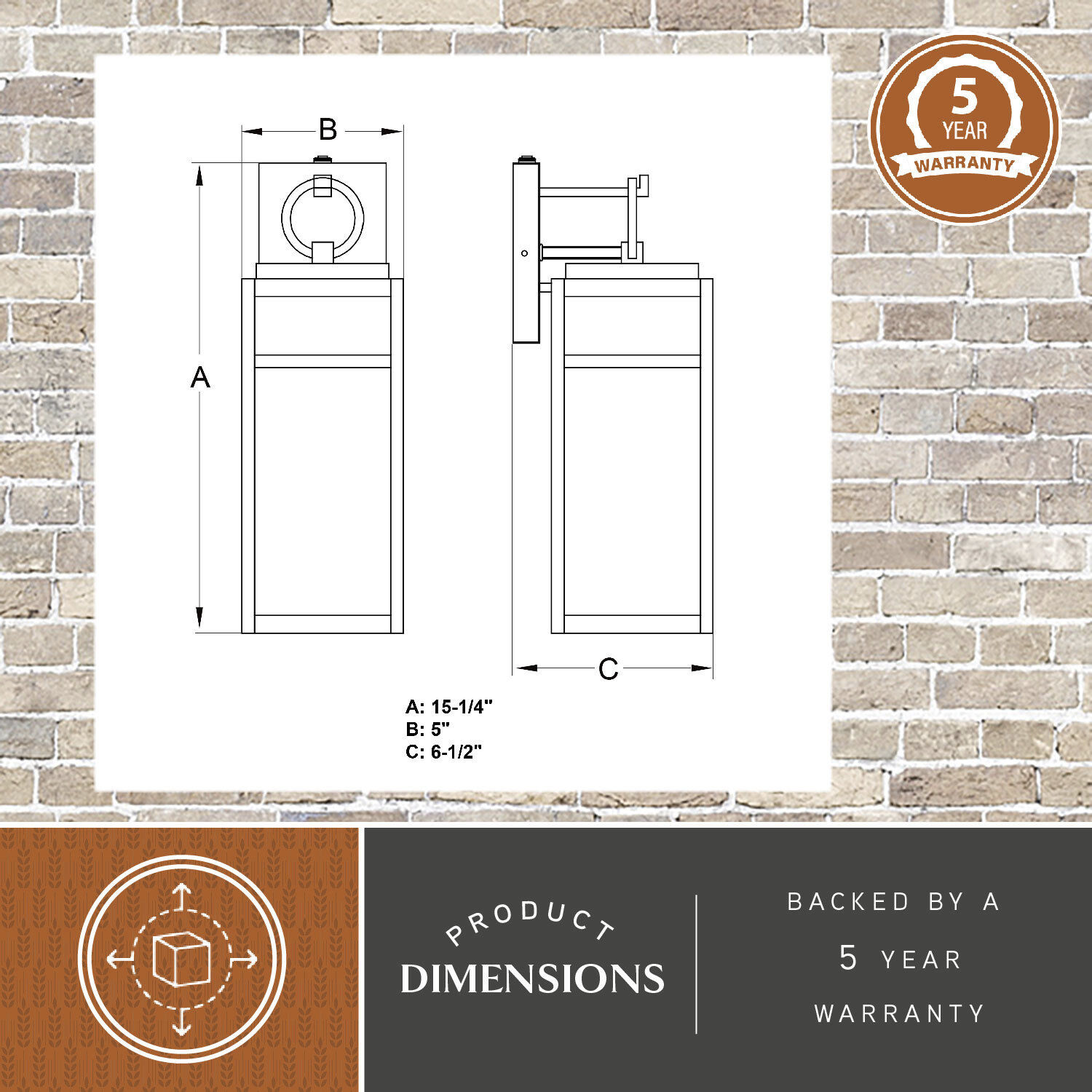 Hubbard LED 15.25 inch Textured Black Outdoor Wall