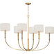 Molvene 6 Light 48 inch Legacy Brass Linear Chandelier Ceiling Light