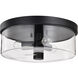 Clarksville 15 inch Matte Black Flush Mount Ceiling Light