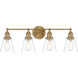 Barwell 4 Light 33 inch Oxidized Aged Brass Bath Vanity Light Wall Light