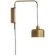Jeno 21 inch 9.00 watt Satin Brass Swing Arm Wall Sconce Wall Light, Small