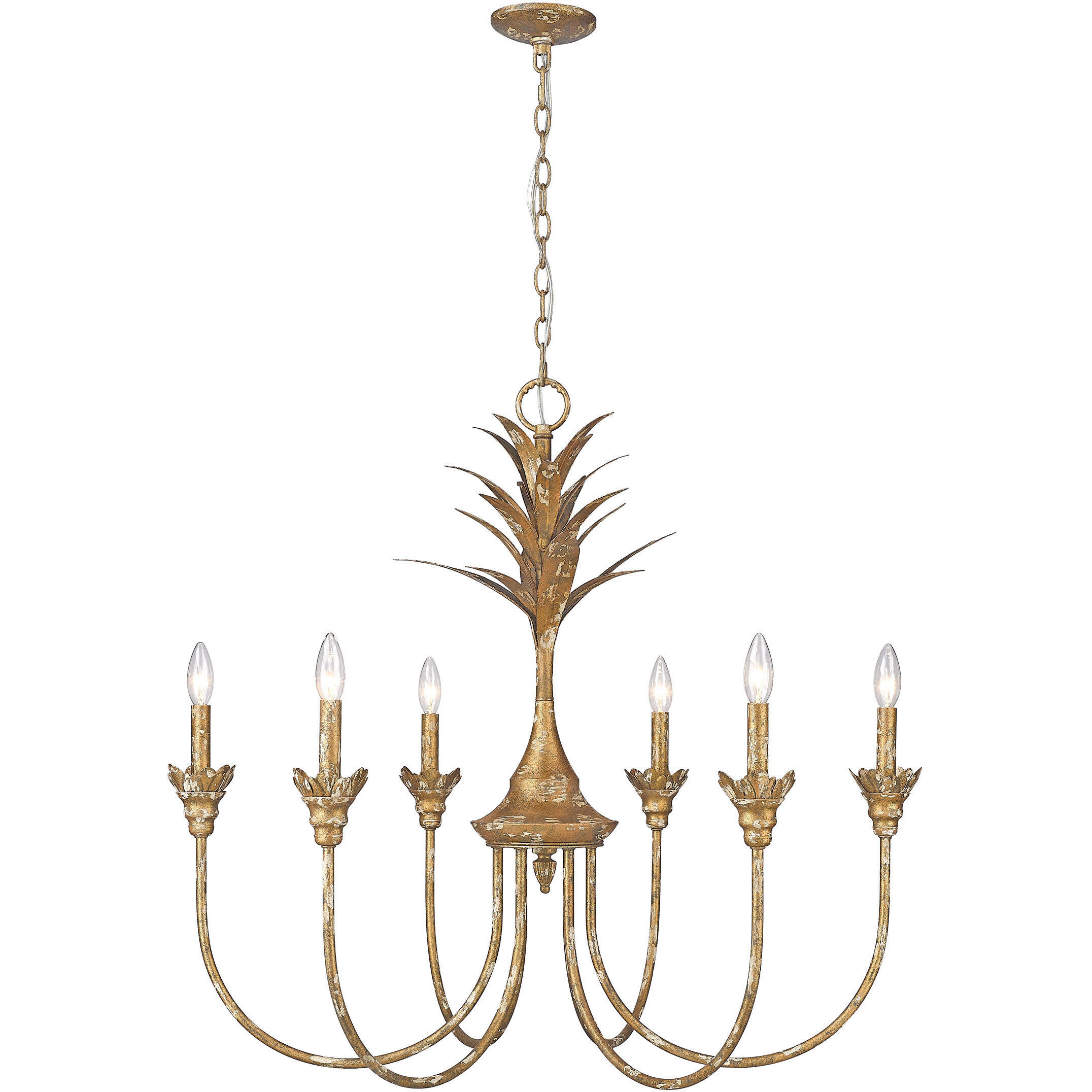Lillianne 33.75 inch 60.00 watt Heirloom Gold Chandelier Ceiling Light