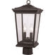 Turlock 2 Light 12 inch Black Outdoor Postmount Lantern