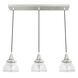 Cypress Grove 3 Light 41 inch Brushed Nickel Linear Cluster Pendant Ceiling Light