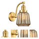Franklin Restoration Chatham LED 6 inch Satin Gold Sconce Wall Light in Mercury Glass, Franklin Restoration