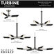 Turbine 3 Light 22 inch Coal With Brushed Nickel Semi Flush Ceiling Light