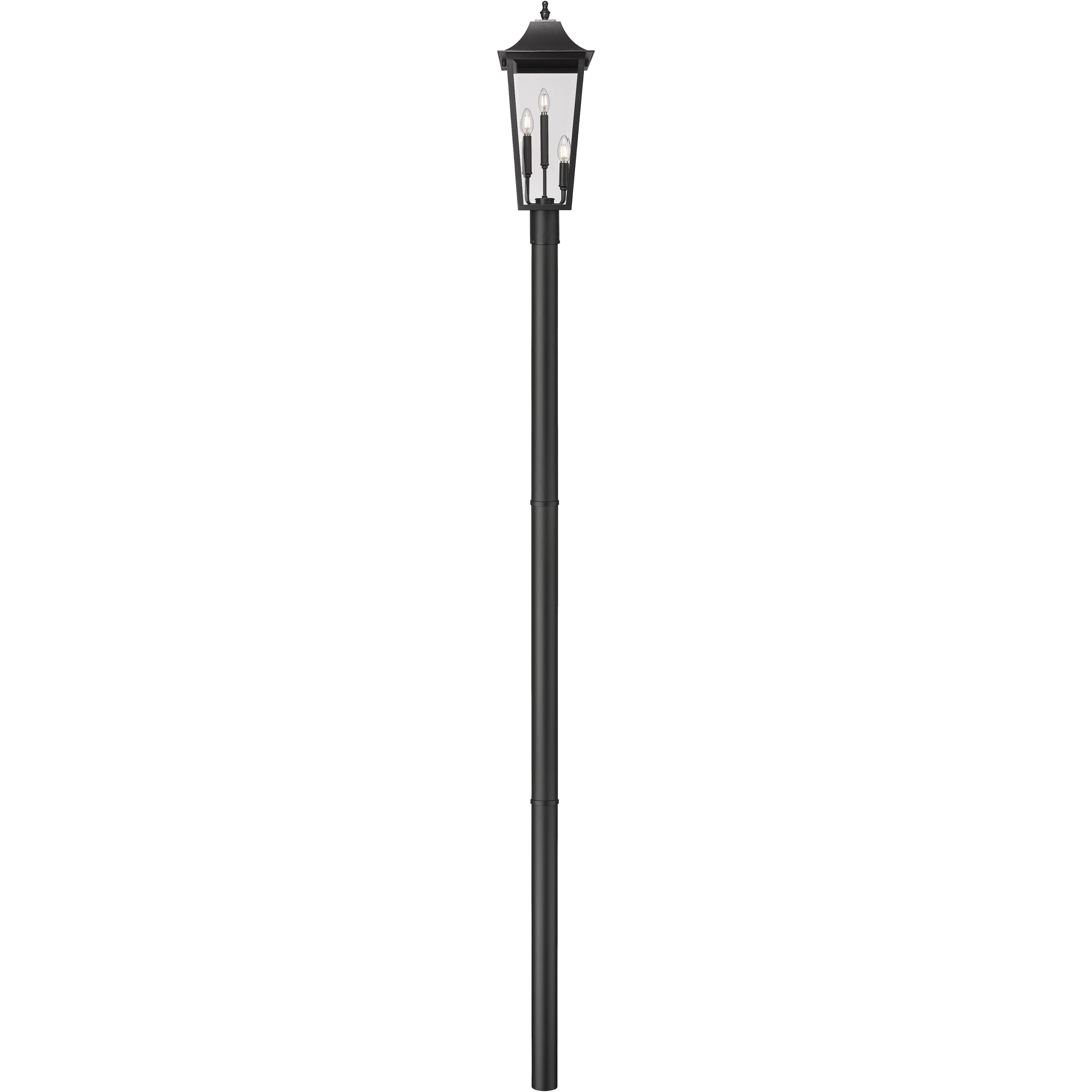 Gannon 3 Light 120.75 inch Black Outdoor Post Mounted Fixture