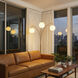Moraga 85 inch 9 watt Walnut and Weathered Brass with Black Arc Floor Lamp Portable Light