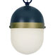 Capsule 3 Light 12.25 inch Matte Black and Textured Gold Outdoor Pendant, Brian Patrick Flynn