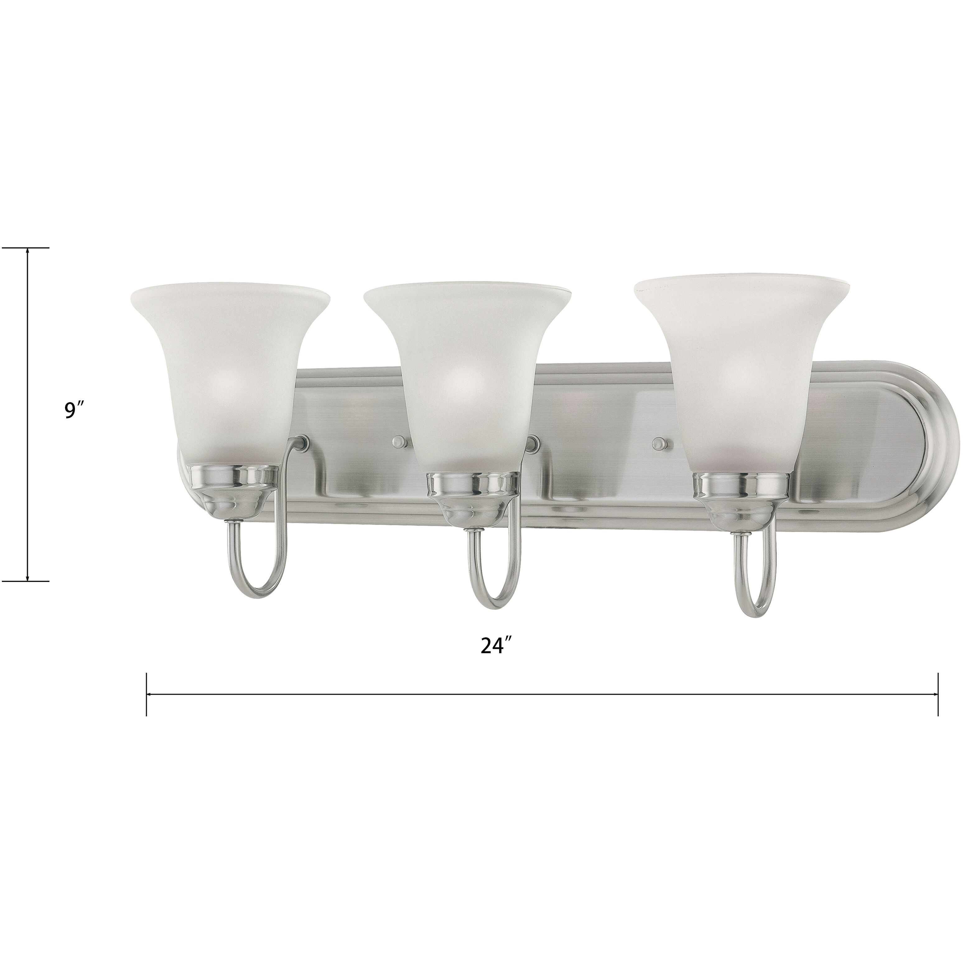 Whitmore 3 Light 24 inch Satin Pewter Vanity Light Wall Light