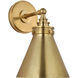 Chapman & Myers Parkington LED 7.25 inch Antique-Burnished Brass Single Bath Wall Light, Small