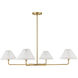 Stella 4 Light 41 inch Natural Brass Chandelier Ceiling Light