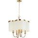 Clover 4 Light 20 inch Satin Brass Chandelier Ceiling Light