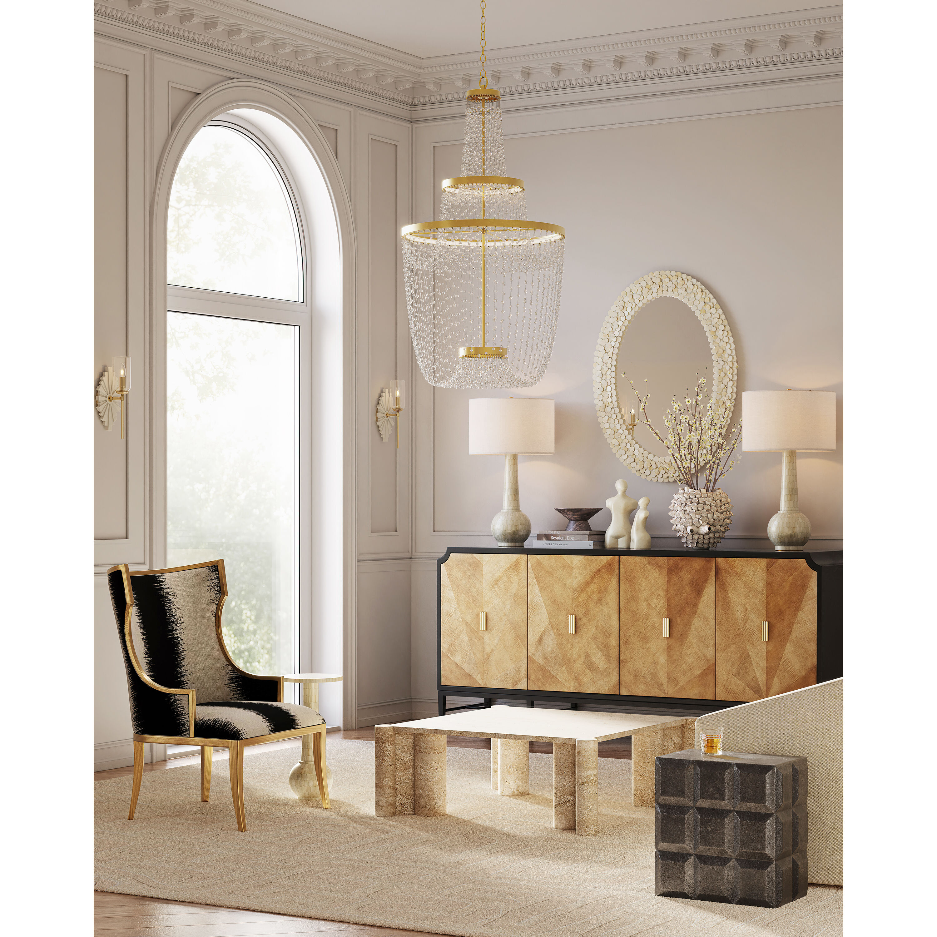 Osa 30.5 inch 150 watt Natural Bone Table Lamp Portable Light