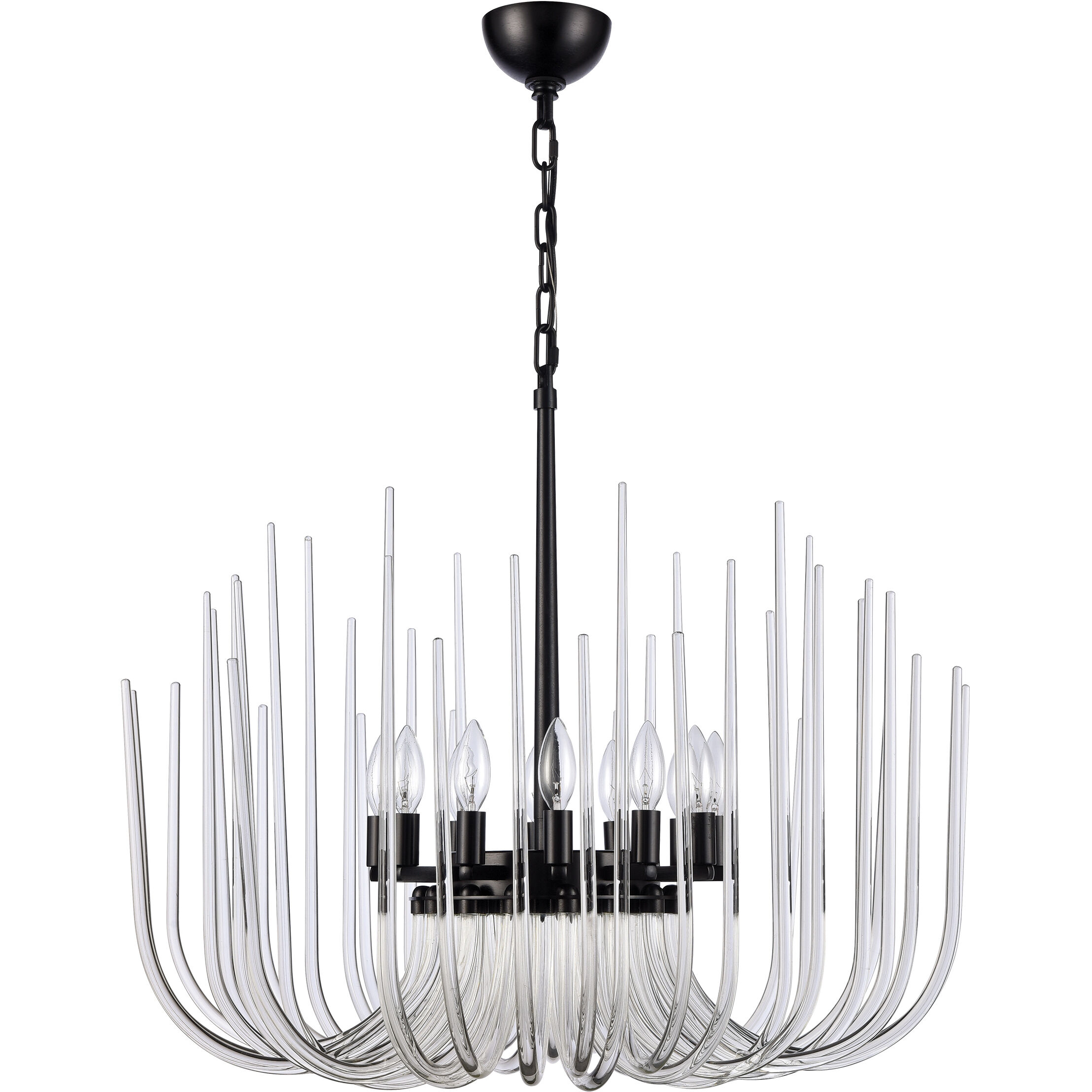 Astoria 12 Light 29.5 inch Satin Brushed Black Chandelier Ceiling Light