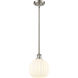 Ballston White Venetian 1 Light 8 inch Brushed Satin Nickel Stem Hung Mini Pendant Ceiling Light