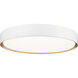 Kawan LED 20 inch Matte White and Modern Gold Flush Mount Ceiling Light