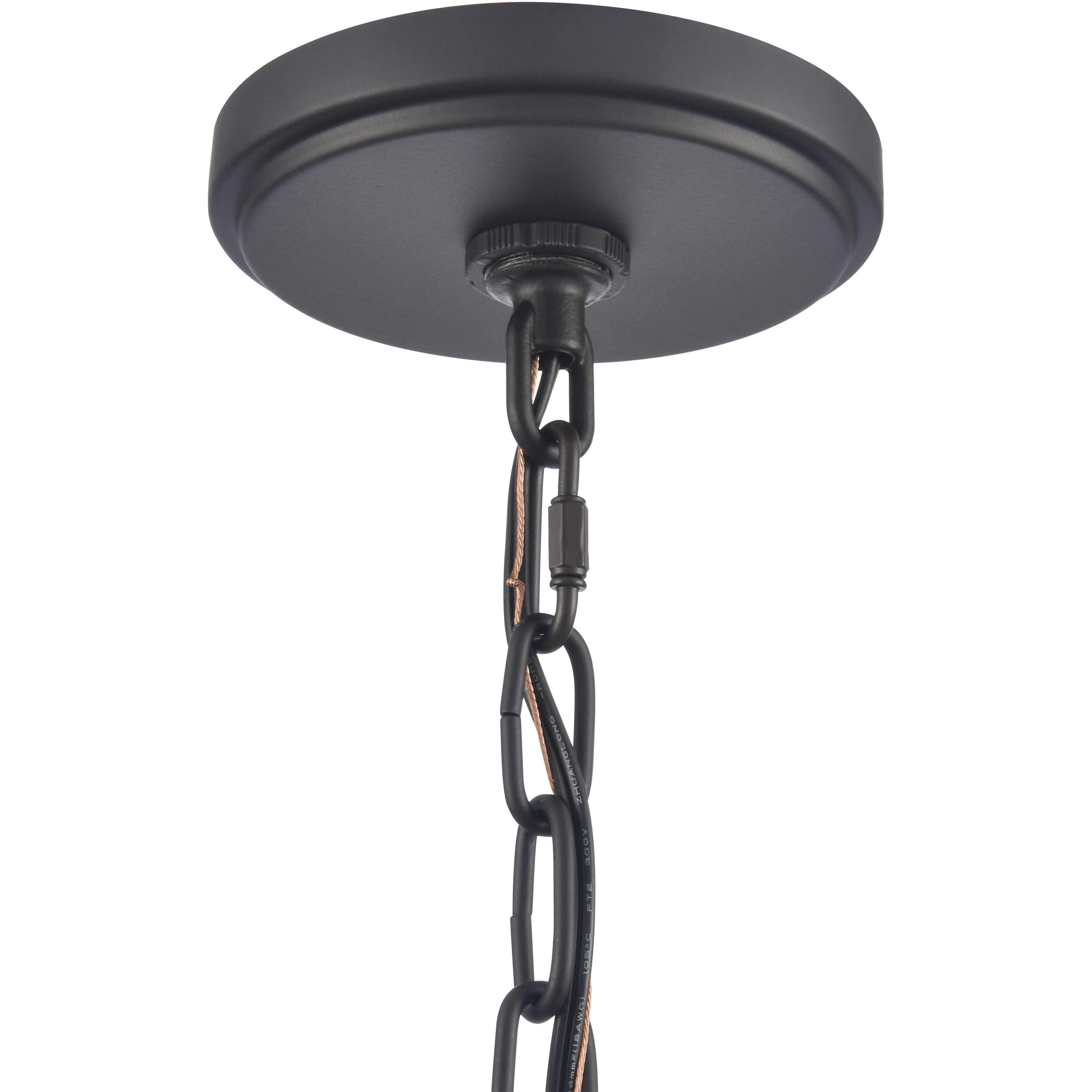 Rydell 5 Light 24.5 inch Matte Black with Off White Chandelier Ceiling Light