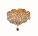 Century 4 Light 12 inch Gold Flush Mount Ceiling Light in Royal Cut