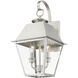 Wentworth 2 Light 17 inch Brushed Nickel Outdoor Wall Lantern, Medium