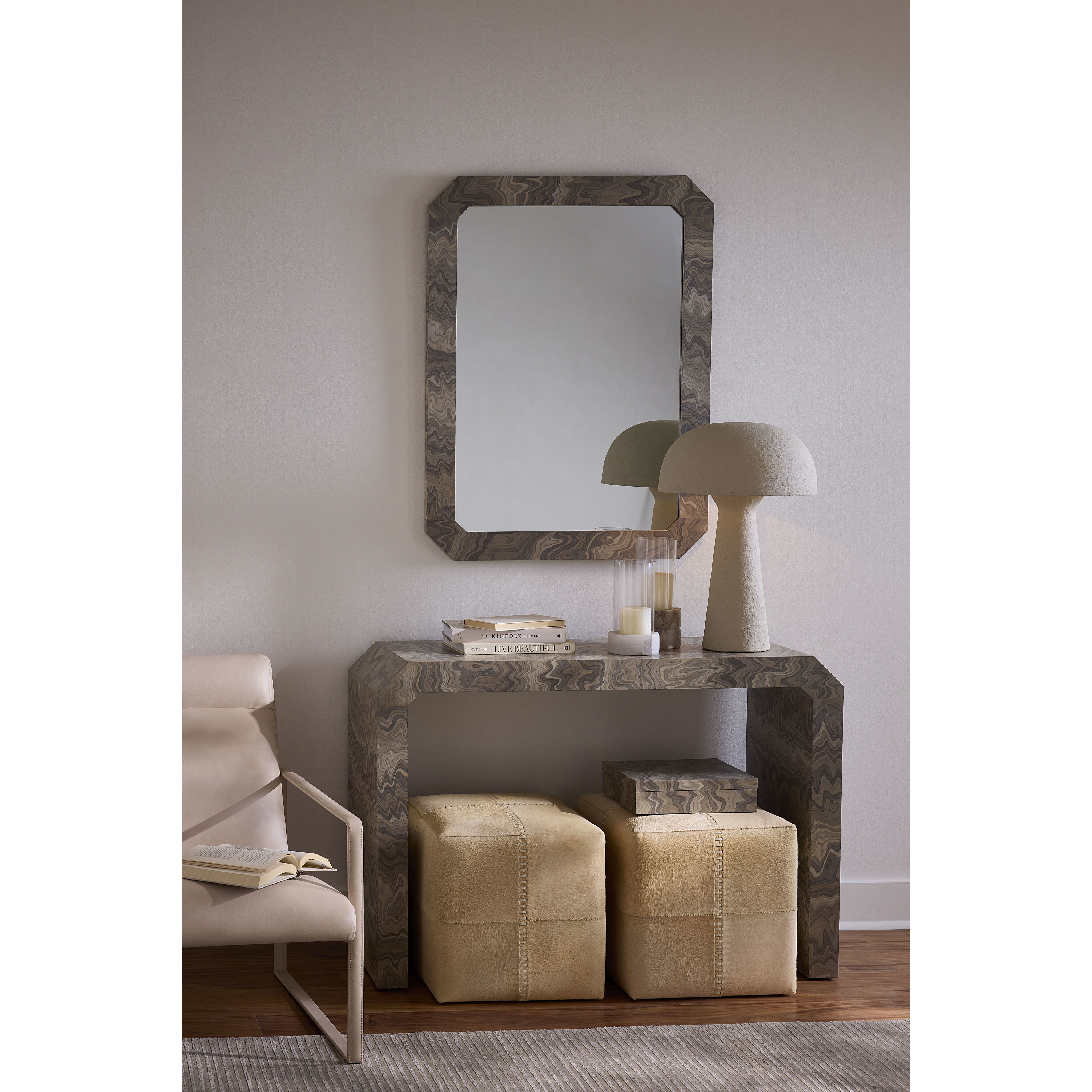 Ravine 48 X 36 inch Sand Grey Mirror, Inline