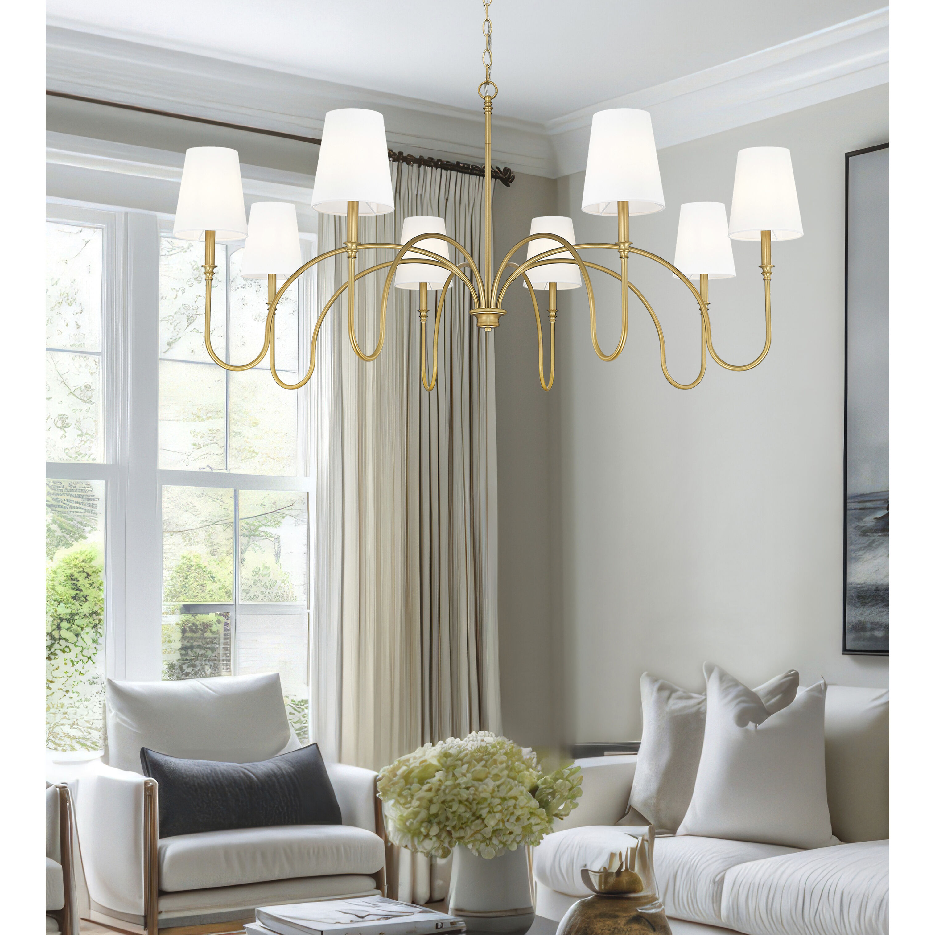 Jisele 8 Light 58.75 inch Rubbed Brass Chandelier Ceiling Light
