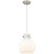 Downtown Urban Newton Sphere 1 Light 10 inch Satin Nickel Mini Pendant Ceiling Light in Matte White