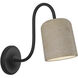 Alora Mood Bromley 1 Light 5 inch Matte Black and Travertine Bath Vanity Light Wall Light