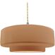 Radiance Collection - Tier Pendant Ceiling Light in Brushed Nickel, Replaceable Bulb, Beige Twist Cord, Adobe, 16.25W x 6H, Form+Finish+Function
