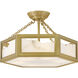Veleta 6 Light 17 inch Lacquered Brass Semi-Flush Mount Ceiling Light