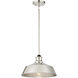 Vintage 1 Light 14 inch Polished Nickel Pendant Ceiling Light