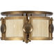 Button 3 Light 18 inch Pearlized Antique Brass and Modern Gold Semi Flush Mount Ceiling Light