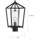 Hopewell 1 Light 18 inch Matte Black Outdoor Post Lantern
